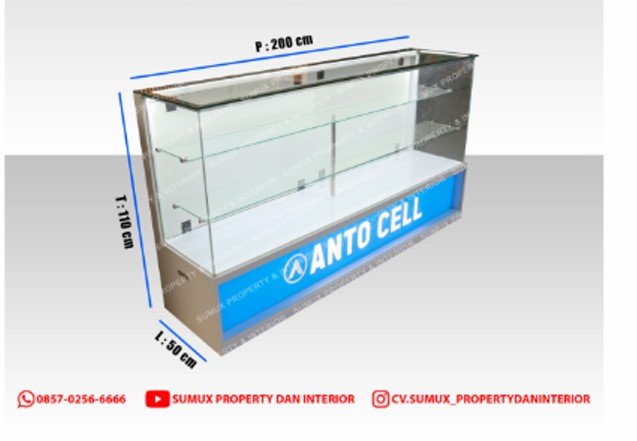 Etalase P200x110x55 cm