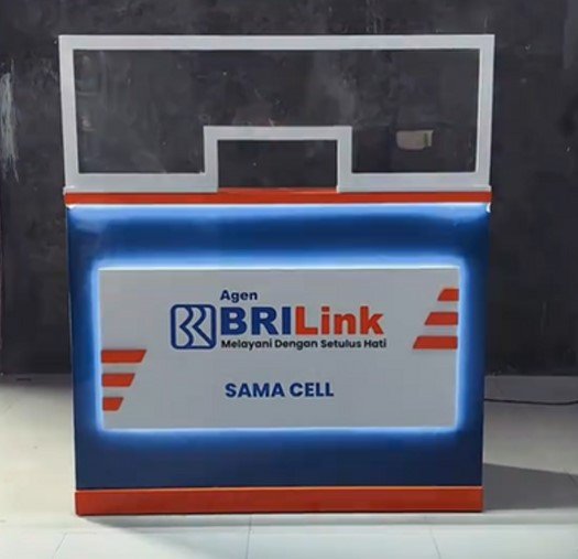 Meja Agen Brilink P120x55x110 cm + Penyekat Akrilik 120x40 cm