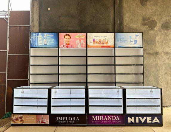 Paket Etalase P100x100x50 & Rak P100x200x30