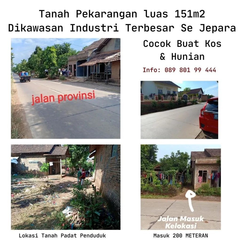 Tanah Pekarangan Area Pabrik Singorojo Mayong Jepara